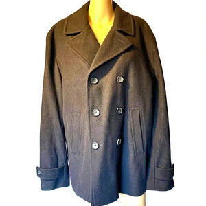 Claiborne Wool Blend Trench Double Breasted Coat Women Size L-1X Pockets